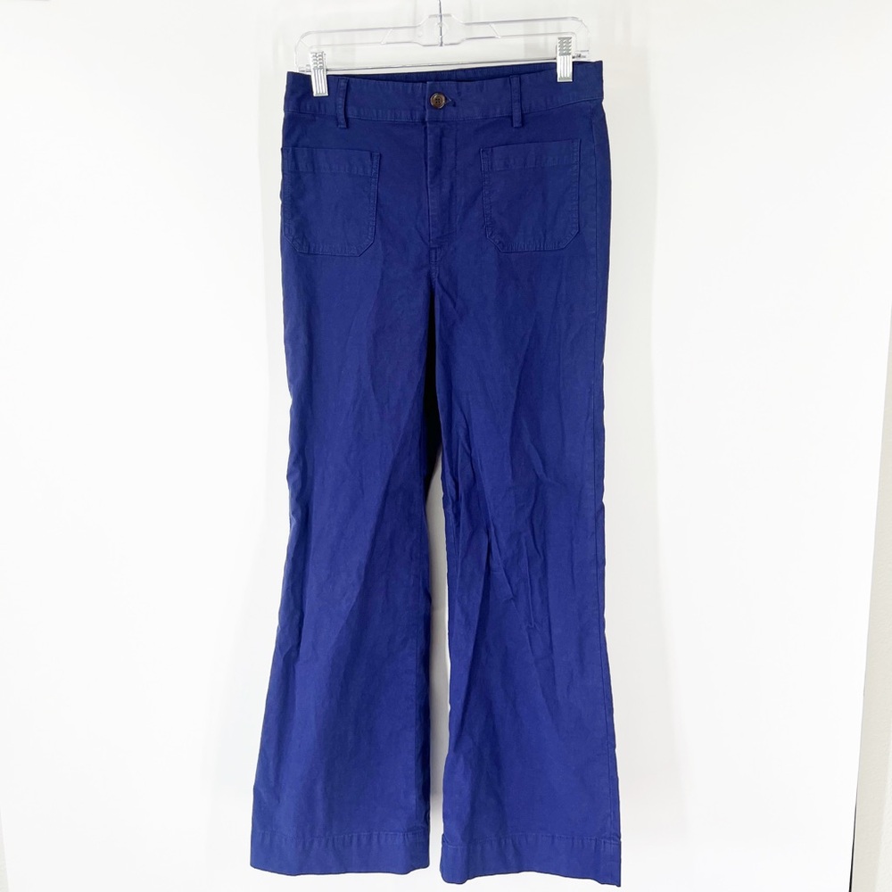 J. Crew Factory Lizzie High-Rise Patch-Pocket Wide-Leg Pants